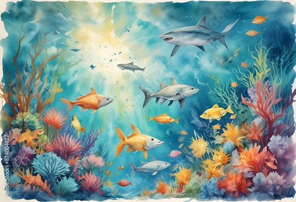 Fototapeta fish in aquarium