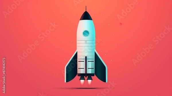 Fototapeta Illustrate a futuristic spacecraft with sleek, aerodynamic lines and advanced propulsion systems, symbolizing humanity's exploration of outer space. Illustration, Image, , Minimalism,