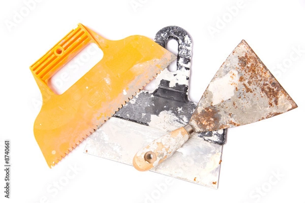 Fototapeta plaster tools, isolated on white background