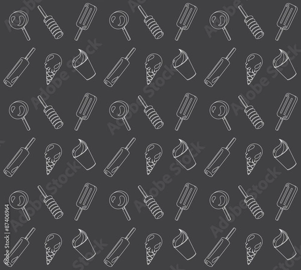 Fototapeta Vector seamless pattern from ice-creams