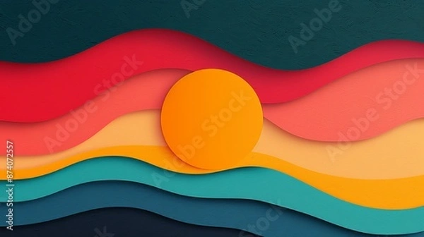 Fototapeta Develop an eye-catching digital artwork with vibrant colors and textured s, creating a visually compelling and artistically rich composition. Illustration, Image, , Minimalism,