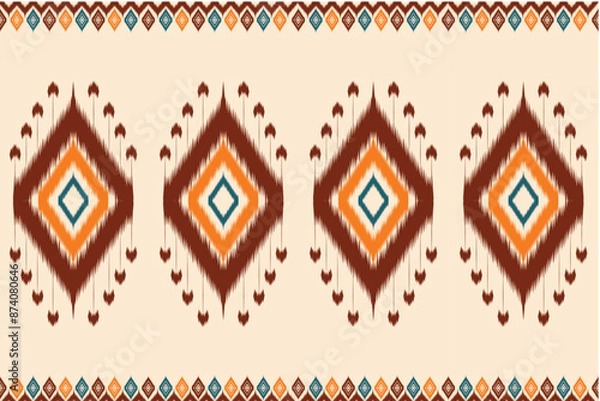 Obraz geometric background with triangles,ikat seamless 