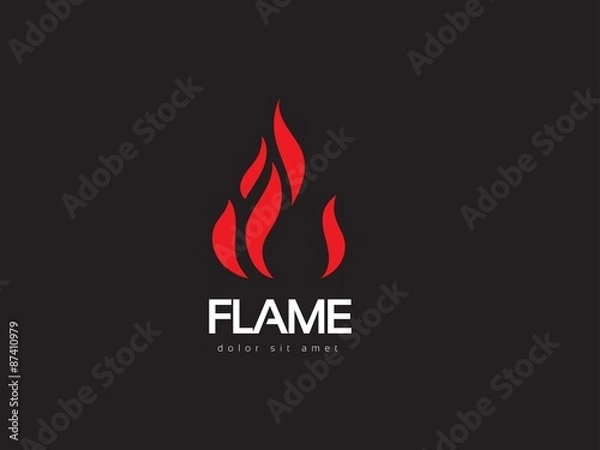 Obraz Abstract flame logo design. Creative fire logotype. Vector business icon.