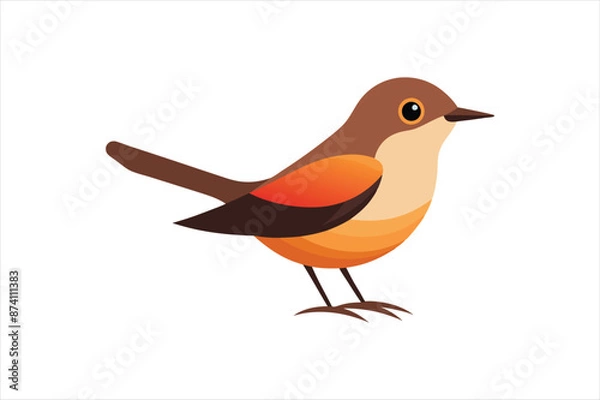 Fototapeta Warbler bird vector artwork illustration 