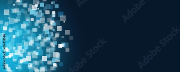 Fototapeta Futuristic panorama background design illustration with squares and space for text