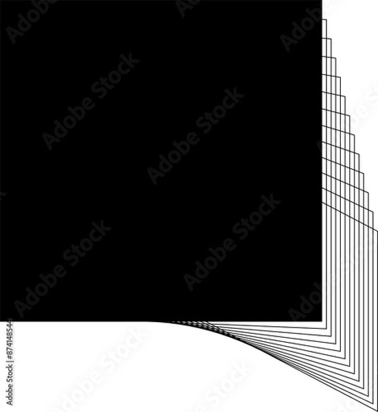 Fototapeta Square frame with flowing line blending for badges, logo, tag
