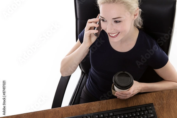 Obraz working at desk