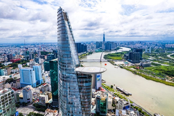 Obraz Aerial view of Ho Chi Minh city or Saigon, in Vietnam