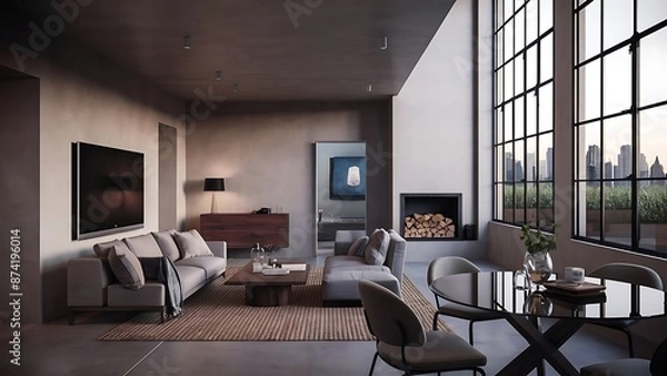 Fototapeta Contemporary living room