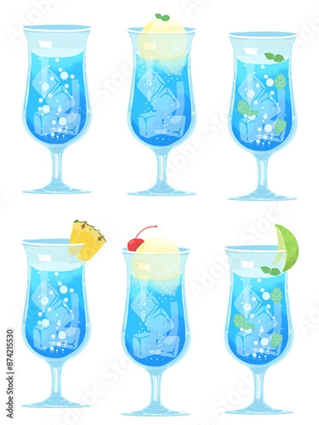 Obraz ブルーハワイのイラスト六種