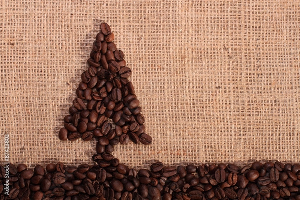 Fototapeta Coffee bean christmas tree