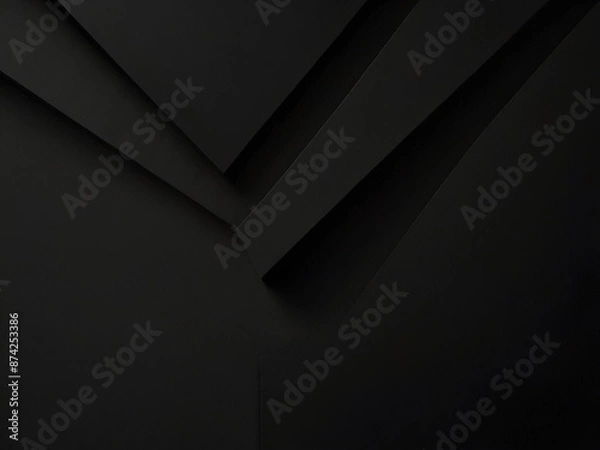 Fototapeta pure black color seamless minimal 3d pattern background