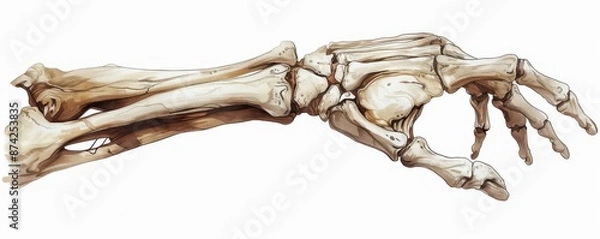Obraz an eerie skeleton hand decor holding a prank item, halloween mischief, unsettling and intricate, digital painting, isolated on white background