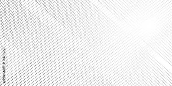 Fototapeta Abstract vector high tech parallel wave line elegant white striped diagonal line technology concept web texture. Vector gradient gray line abstract pattern Transparent monochrome striped minimal tech.
