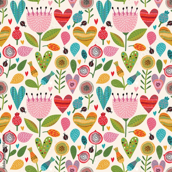 Obraz Romantic floral seamless pattern