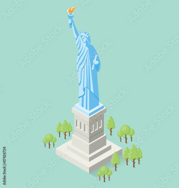 Obraz Vector 3d Flat Isometric Monument