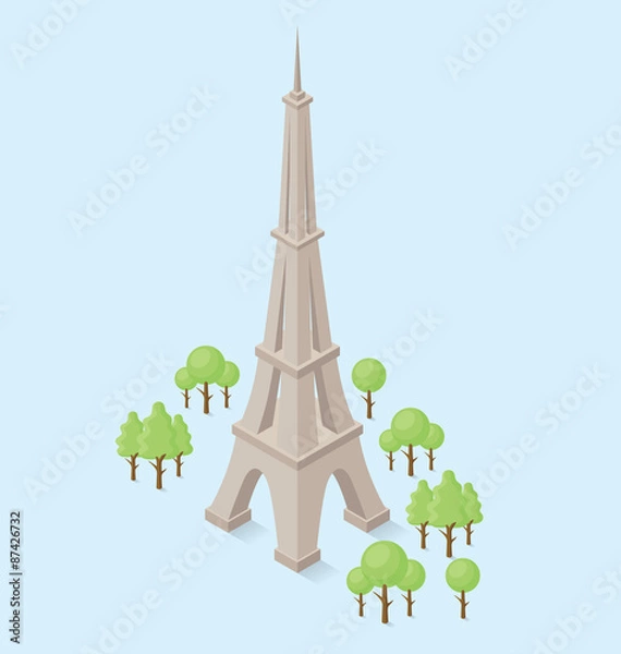 Fototapeta Vector 3d Flat Isometric Monument
