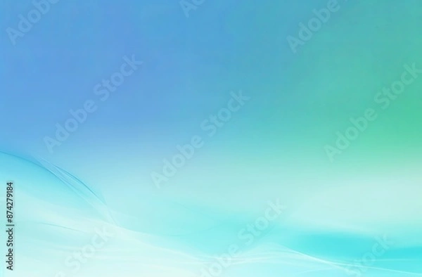 Obraz Soft gradient background with shades of blue and green, creating an elegant and modern design for product packaging or branding, suitable as a backdrop in digital marketing materials or graphic design