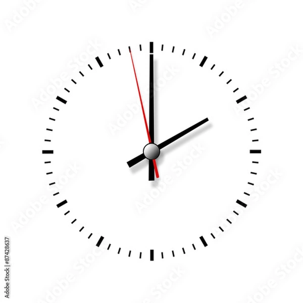 Obraz Clock without numbers isolated on white background.