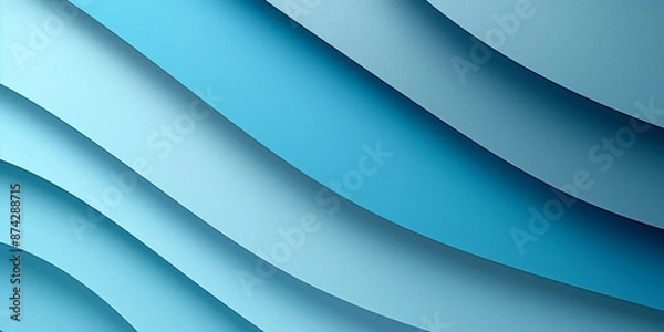Fototapeta A soothing background, similar to layers of cut paper stacked on top of each other, in shades of blue, white, and navy.	