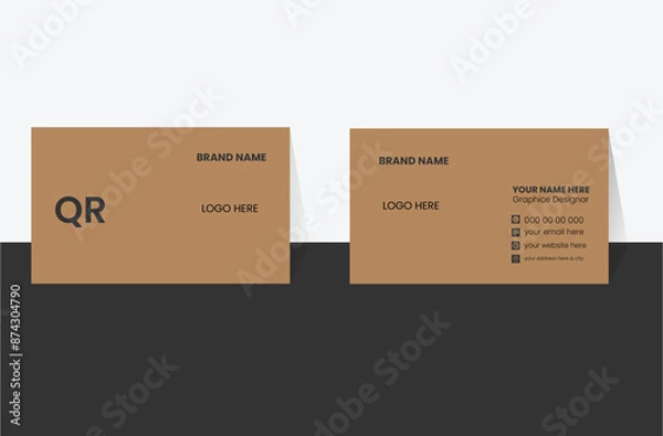 Fototapeta Clean modern minimal business visiting card design template.Vector business card template Visiting card for business and personal use Vector illustration design....