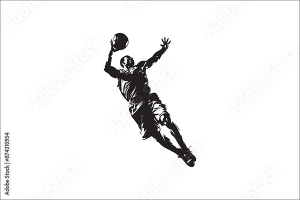 Fototapeta basketball players Vector silhouette. Basketball silhouettes. basketball player silhouette vector illustration.