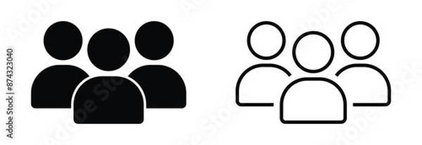 Fototapeta group icon. team of employees or person symbol. simple squad avatar for app, ui, website, design element. transparent png and vector illustration.