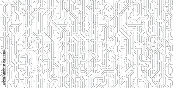Fototapeta Circuit lines and seamless technological connections.