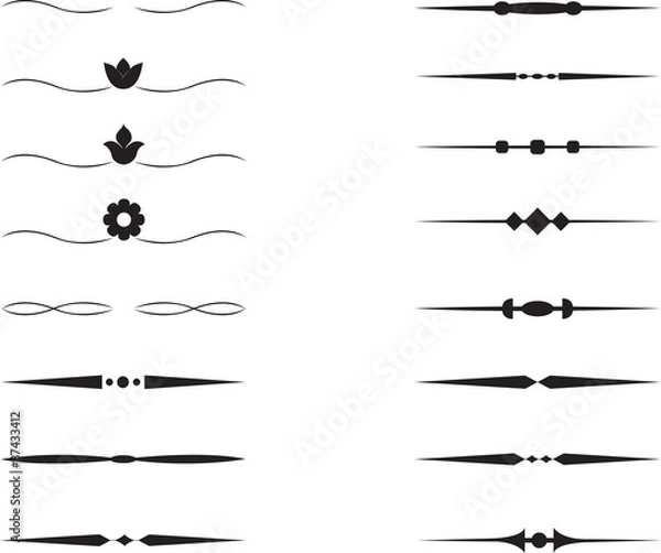Fototapeta Simple text dividers on white background