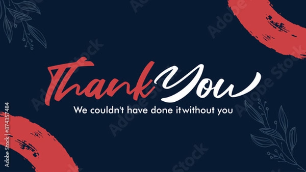 Obraz Stylish Thank You Card with Sliding Message for Websites and Presentations 