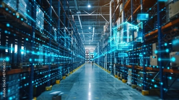 Fototapeta Warehouse Automation and Digital Transformation