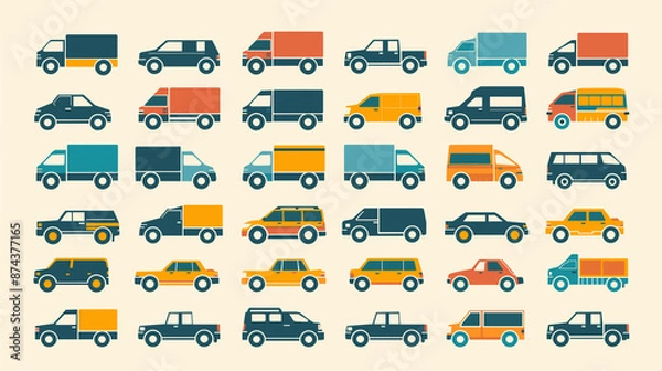 Obraz set of transport icons