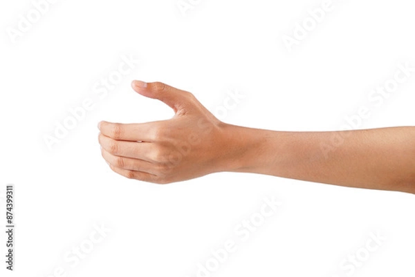 Obraz Open hand palm bare hand pose isolated transparent