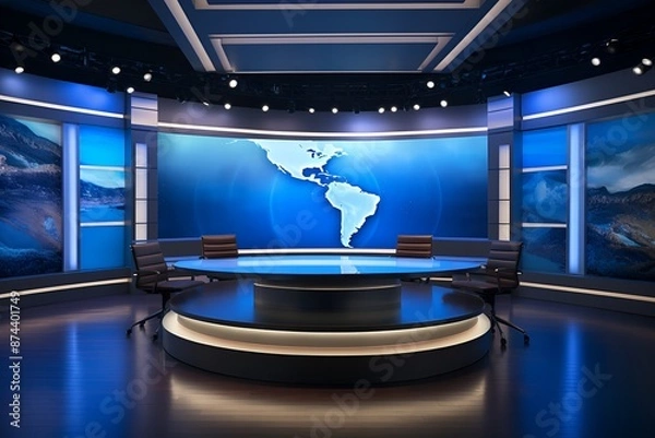 Fototapeta a high detail 8k backdrop for the news room