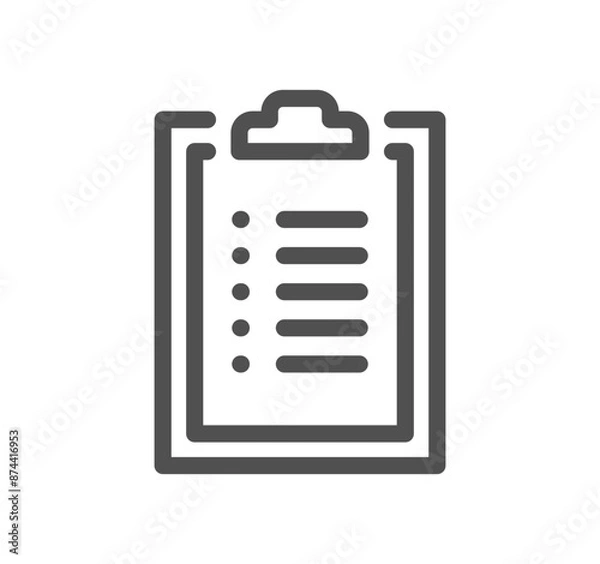 Fototapeta Document icon outline and linear vector.	
