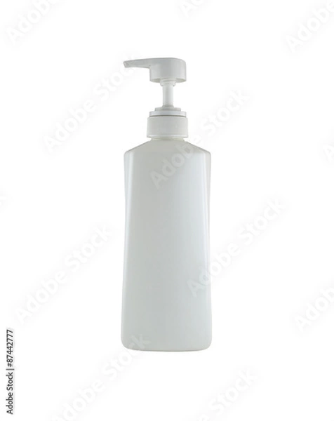 Obraz white shampoo bottle isolated on white.