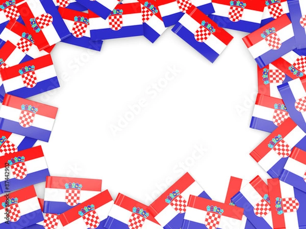 Fototapeta Frame with flag of croatia