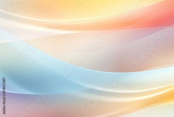 Fototapeta abstract background with smooth lines in yellow, orange and blue colors