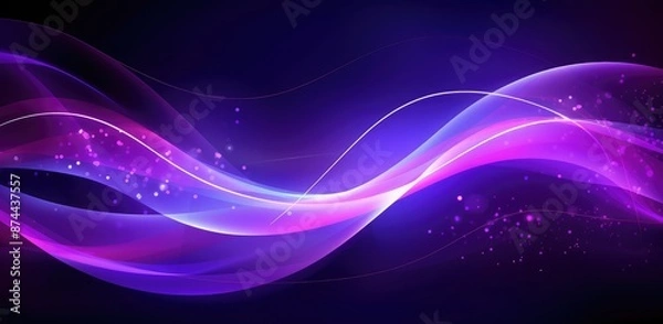 Fototapeta Glowing abstract waves in the dark. Vector illustration for your design