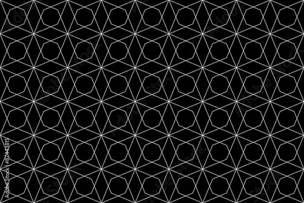Obraz seamless geometric texture- white on black