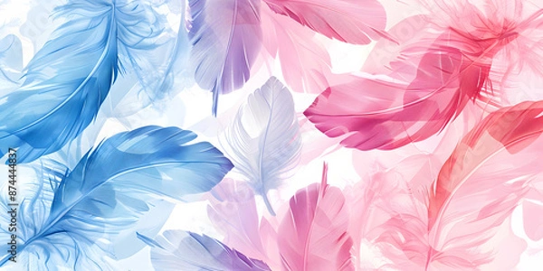 Fototapeta Vibrant Feather Background in Colorful Array