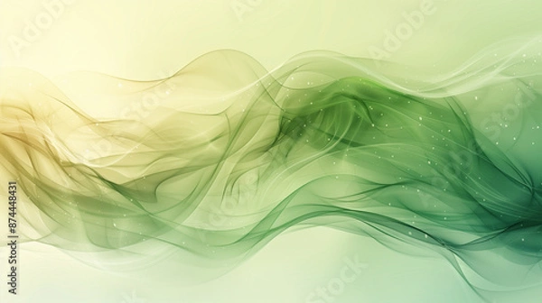 Obraz Vibrant Abstract Feathered Waves in Green & Orange Gradient