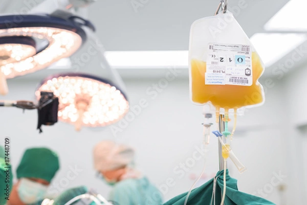Obraz giving single doner platelet during open heart surgery