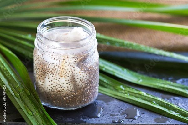 Obraz Chia in fresh coconut water