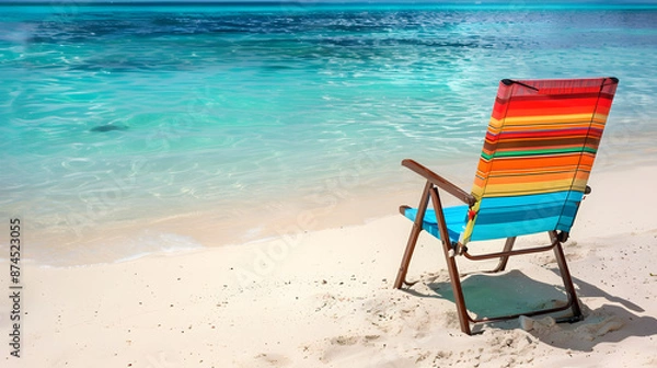 Fototapeta lounge chairs on the beach