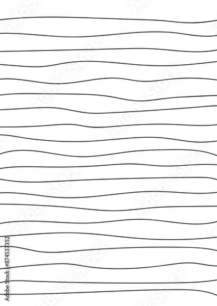 Obraz Vector illustration of notebook page with wavy black lines on white background