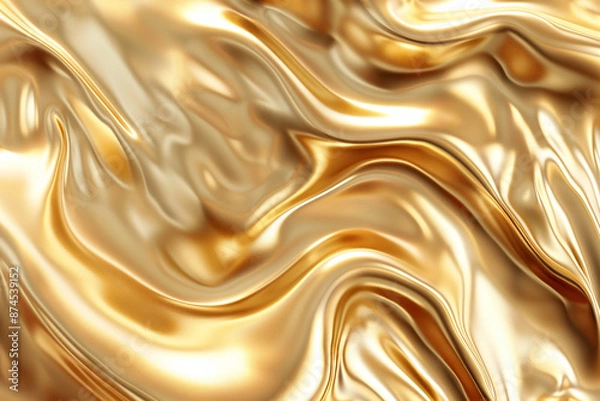 Fototapeta A gold fabric with a wave pattern