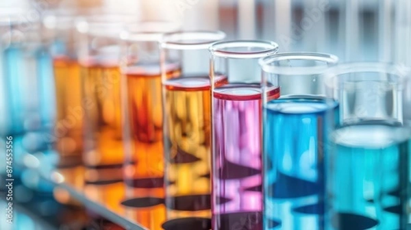 Obraz A chromatograph displaying the separation of chemical components in a complex mixture with copy space
