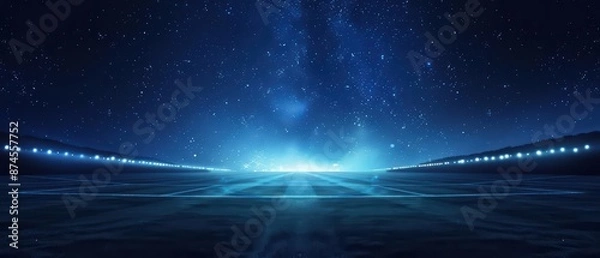 Fototapeta An enchanted season where games are played under a sky filled with shifting constellations, guiding teams with celestial magic, with copy space