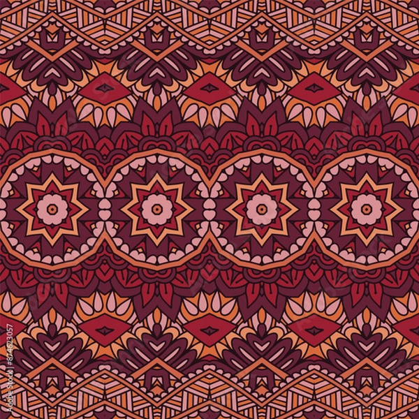 Obraz Texture seamless pattern arabesque ornaments indian. Vintage background. Natural colour textile design